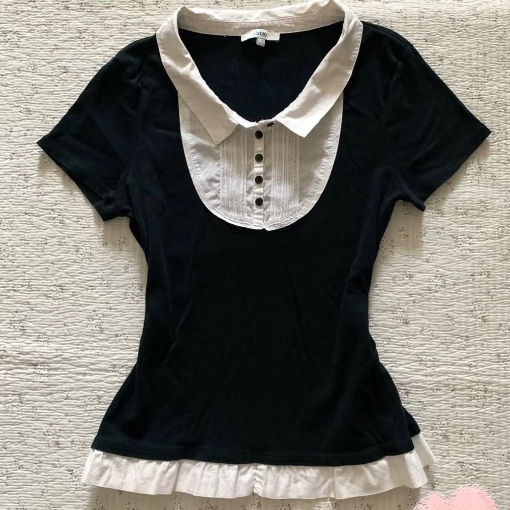 Y2k Zoete SlimTshirt Goth Fake - Vintage Collectible Buttons recensie en prijs