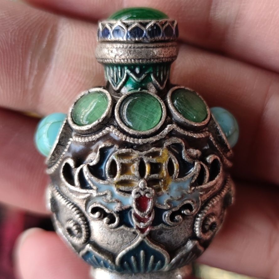 Vintage Cloisonné bronzen snui - Vintage Collectible Bottles recensie en prijs